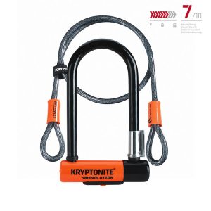 KRYPTONITE Bügelschloss Evolution Mini-7 + Kryptoflex 13 mm orange 178 mm