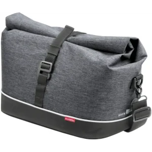 KLICKfix Rackpack City mit KLICKfix Bodenkupplung für Racktime Gepäckträger grau Gepäckträgertasche