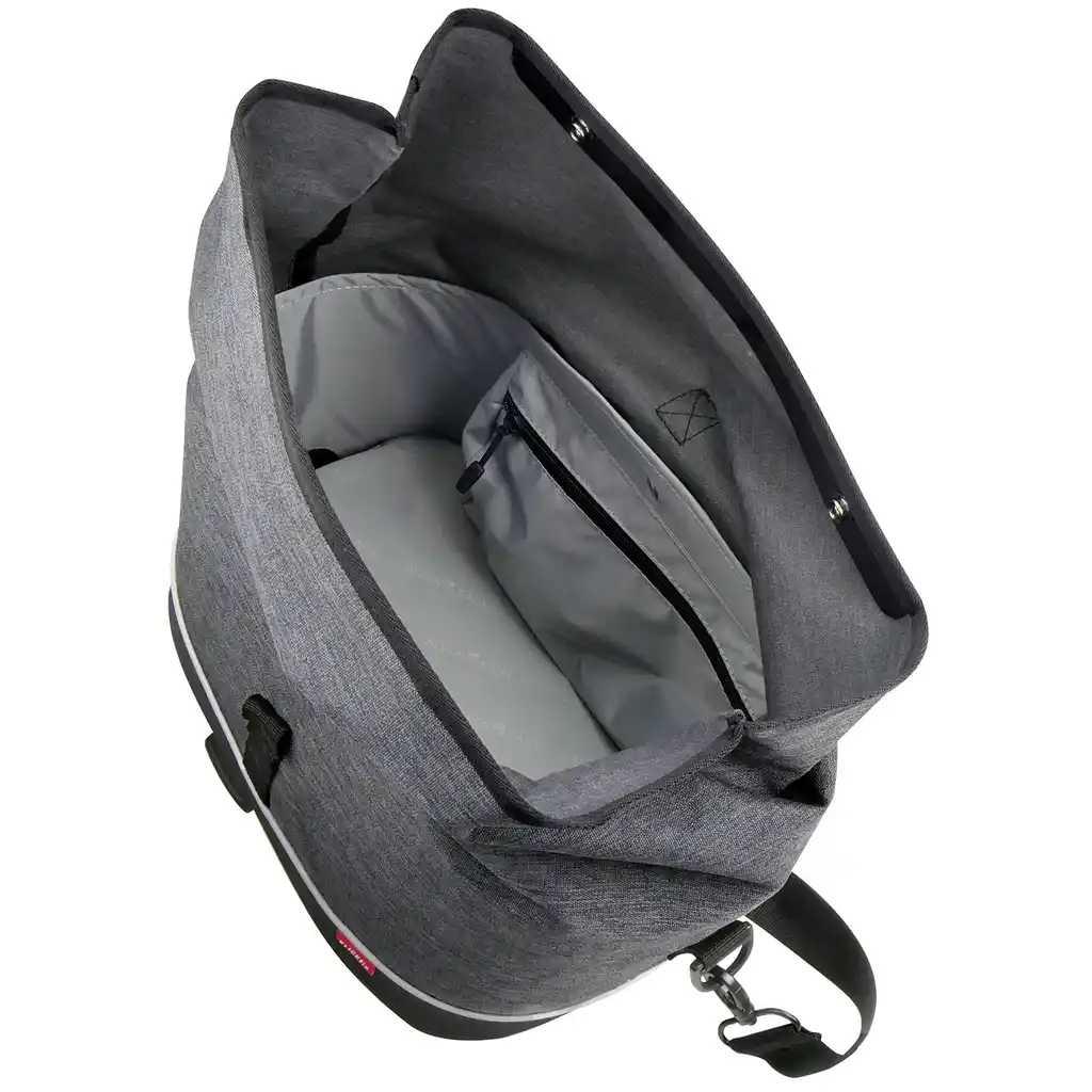KLICKfix Rackpack City mit KLICKfix UniKlip 2 Adapter grau Gepäckträgertasche