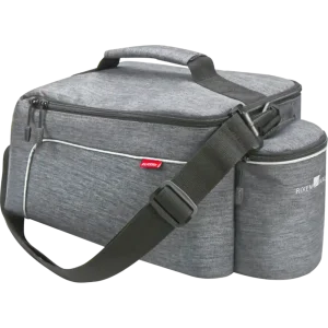 KLICKfix Rackpack Light mit KLICKfix Bodenkupplung für Racktime Gepäckträger grau Gepäckträgertasche