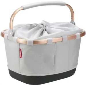 KLICKfix Reisenthel Carrybag GT mit KLICKfix Bodenkupplung für Racktime Gepäckträger twist sky rose Gepäckträgerkorb
