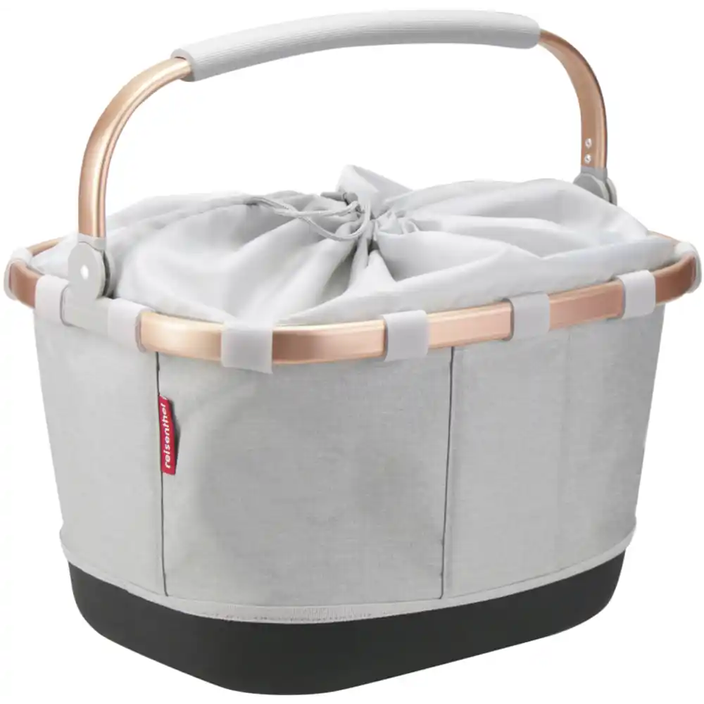 KLICKfix Reisenthel Carrybag GT mit KLICKfix Bodenkupplung für Racktime Gepäckträger twist sky rose Gepäckträgerkorb