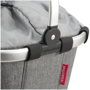 KLICKfix Reisenthel Carrybag GT mit KLICKfix Bodenkupplung für Racktime Gepäckträger twist silver Gepäckträgerkorb