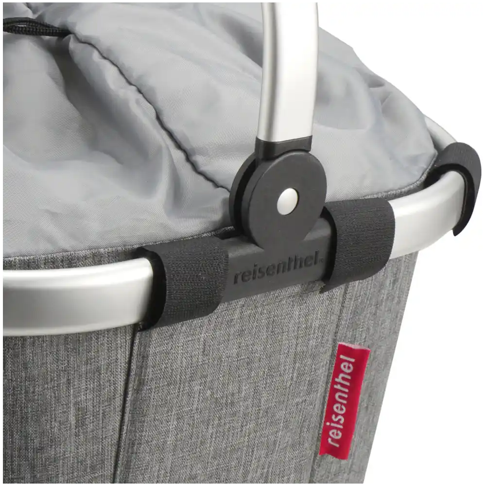 KLICKfix Reisenthel Carrybag GT mit KLICKfix Bodenkupplung für Racktime Gepäckträger twist silver Gepäckträgerkorb