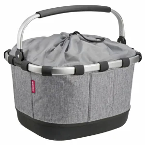 KLICKfix Reisenthel Carrybag GT mit KLICKfix UniKlip 2 Adapter twist silver Gepäckträgertorb
