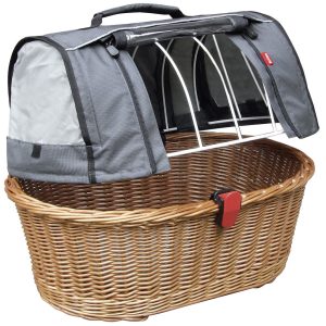 KLICKfix Tierkorb Doggy Basket zur Festmontage am Gepäckträger, inkl. Wetterschutz braun