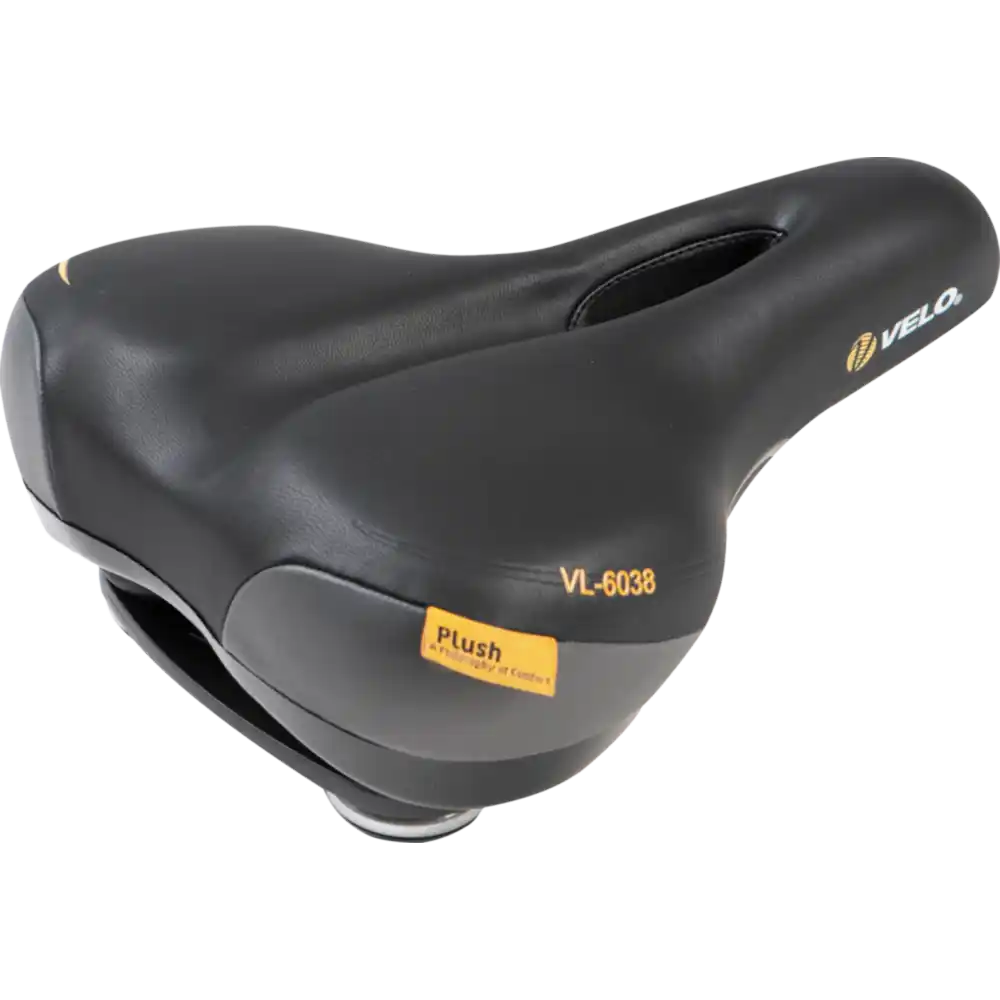 Velo Plush Komfortsattel Damen schwarz / grau/gelb