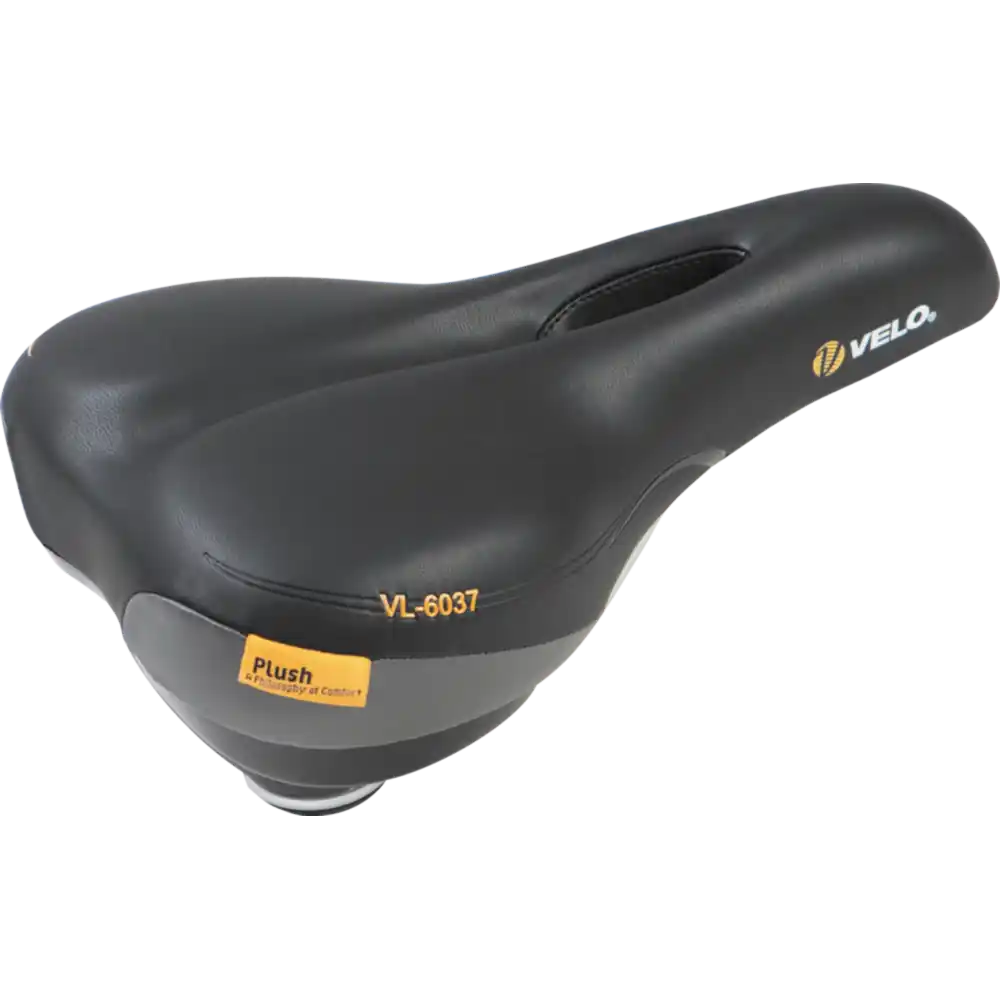 Velo Plush Komfortsattel Herren schwarz / grau/gelb