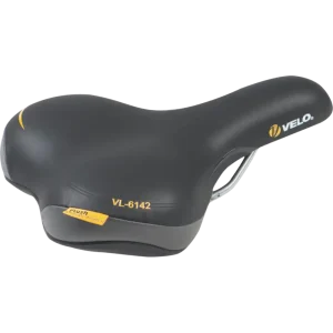 Velo Plush Trekkingsattel Damen  schwarz / grau/gelb