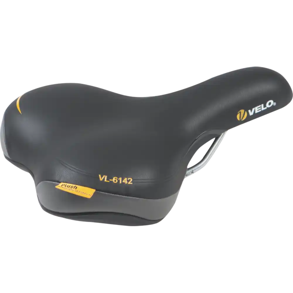 Velo Plush Trekkingsattel Damen schwarz / grau/gelb