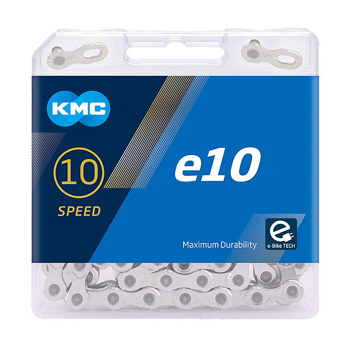 KMC E-Bike Kette e10 10-fach silber 122 Glieder, 1/2" x 11/128"