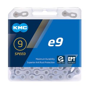KMC E-Bike Kette e9 EPT 9-fach silber 136 Glieder, 1/2" x 11/128"