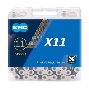KMC Fahrrad Kette X11 11-fach silber/schwarz 118 Glieder, 1/2"x 11/128"