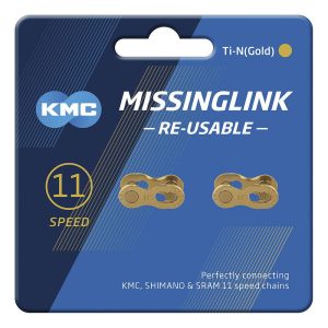 KMC Kettenverschlussglied MissingLink Ti-N 11-fach (5,65 mm) gold  1/2" x 11/128"