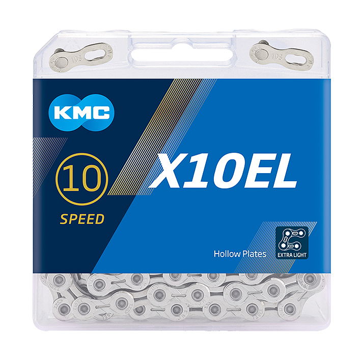 KMC Fahrrad Kette X10EL 10-fach silber 114 Glieder, 1/2" x 11/128"