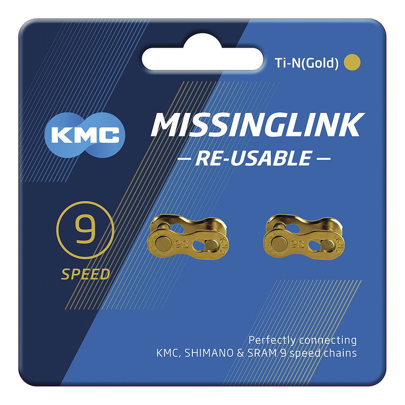 KMC Kettenverschlussglied MissingLink Ti-N 9-fach (6,6 mm) gold 1/2" x 11/128"