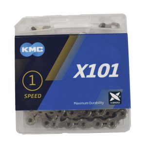 KMC Fahrrad Kette X101 Nabenschaltung silber 112 Glieder, 1/2" x 1/8"