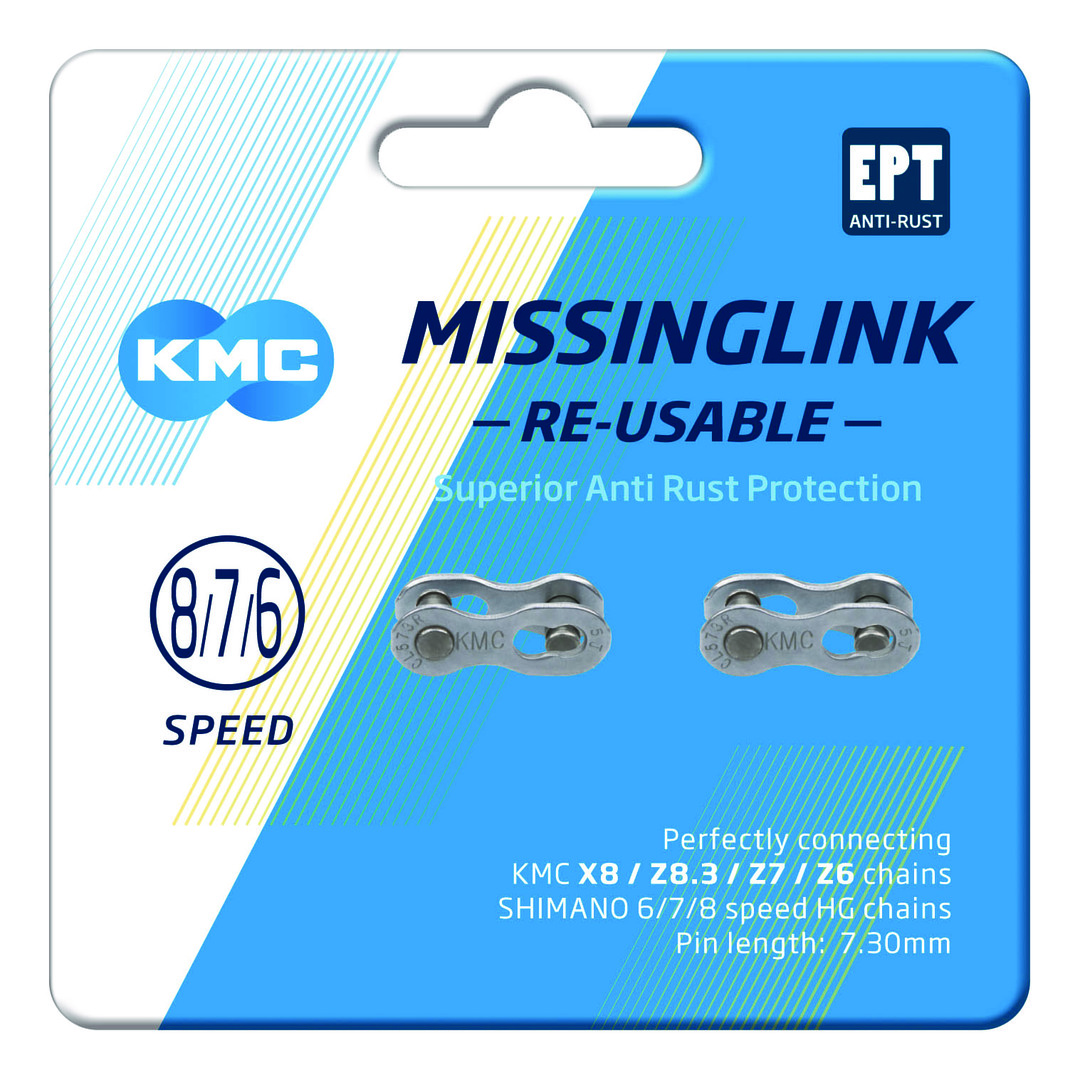 KMC Kettenverschlussglied MissingLink EPT 6/7/8-fach (7,3 mm) silber 1/2" x 3/32"