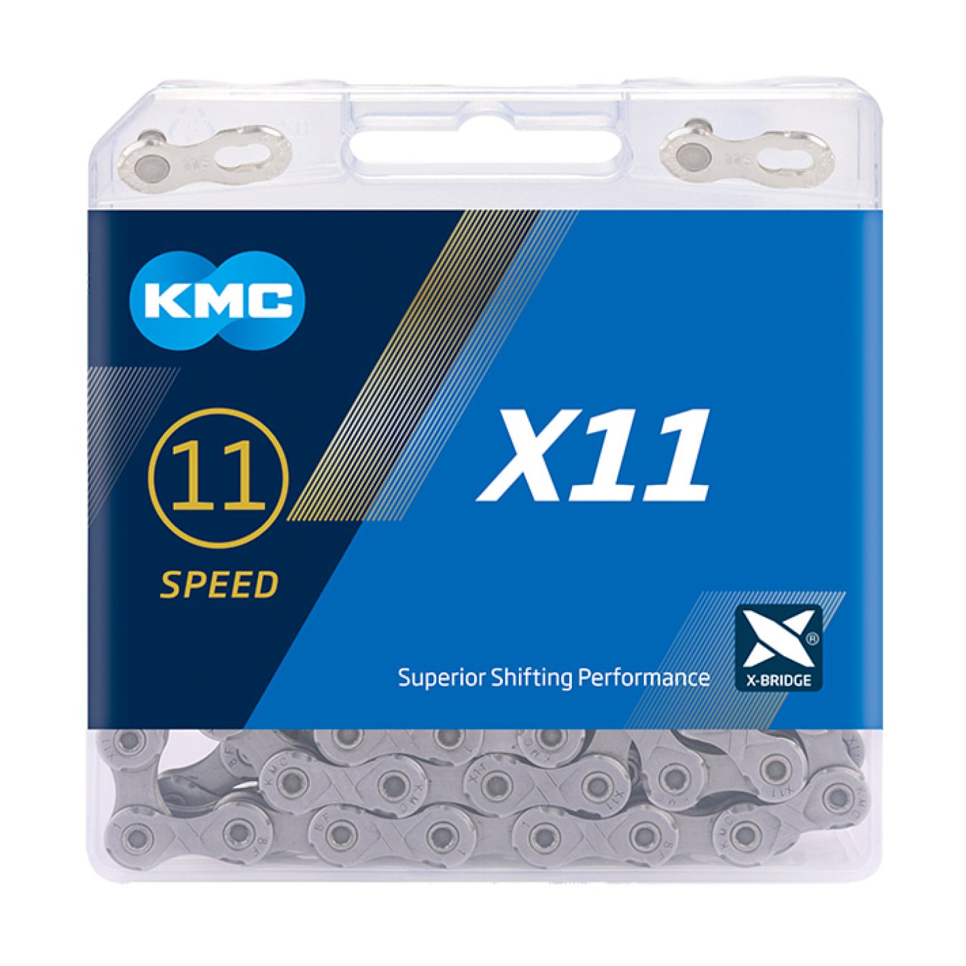 KMC Fahrrad Kette X11 11-fach grau 118 Glieder, 1/2" x 11/128"