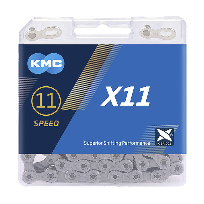 KMC Fahrrad Kette X11 11-fach grau 114 Glieder, 1/2" x 11/128"