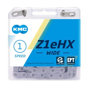 KMC E-Bike Kette Z1eHX Wide EPT Nabenschaltung silber 112 Glieder, 1/2" x 1/8"