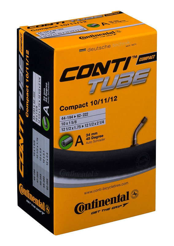 Continental Fahrradschlauch AV Ventil 45° 10"/11"/12" 34 mm 44-194/62-222