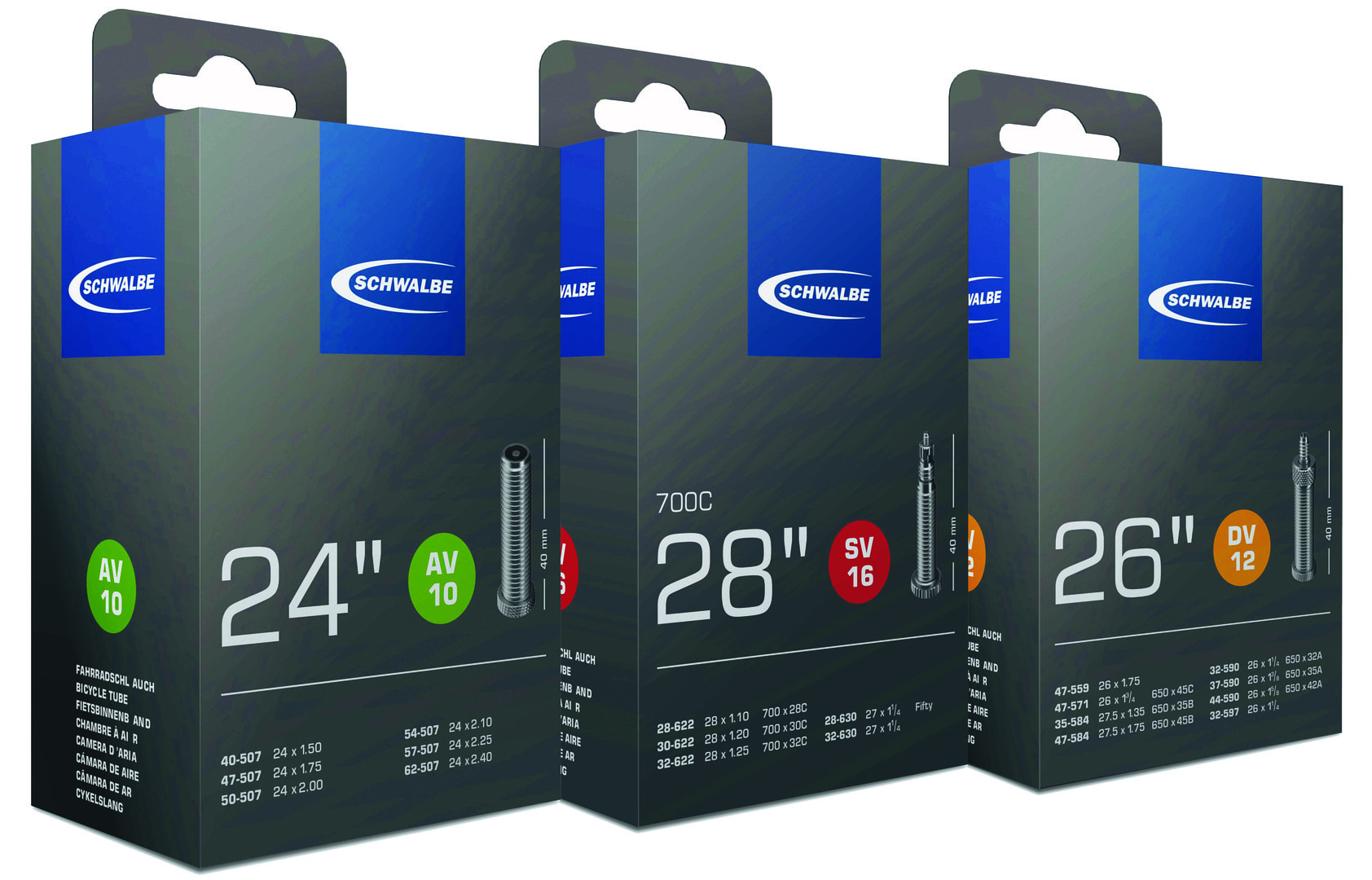 Schwalbe Fahrradschlauch Extra Light Nr. 20 Extra Light 28" SV 50 mm 18/25-622/630