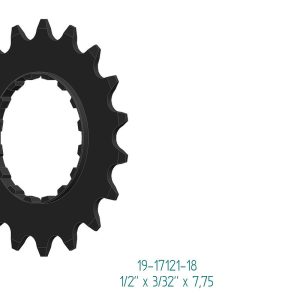 Esjot Ritzel für Bosch Gen 2 Offset Version schwarz  1/2" x 3/32" + 1/2" x 11/128"  18 Zähne