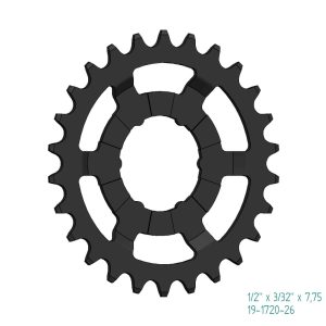 Esjot Steckzahnkranz für Shimano Nexus Inter 5E schwarz  1/2" x 3/32" + 1/2" x 11/128"  26 Zähne
