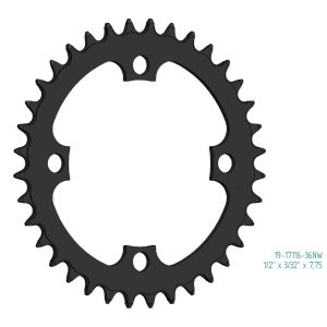 Esjot Kettenblatt für Bosch Gen 1, Gen 3 + Gen 4 Narrow Wide 1/2"x 3/32"+1/2"x11/128" 34 Zähne