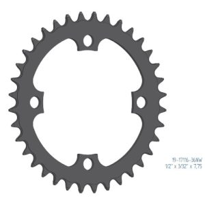 Esjot Kettenblatt für Bosch Gen 1, Gen 3 + Gen 4 Narrow Wide 1/2"x 3/32"+1/2"x11/128" 44 Zähne