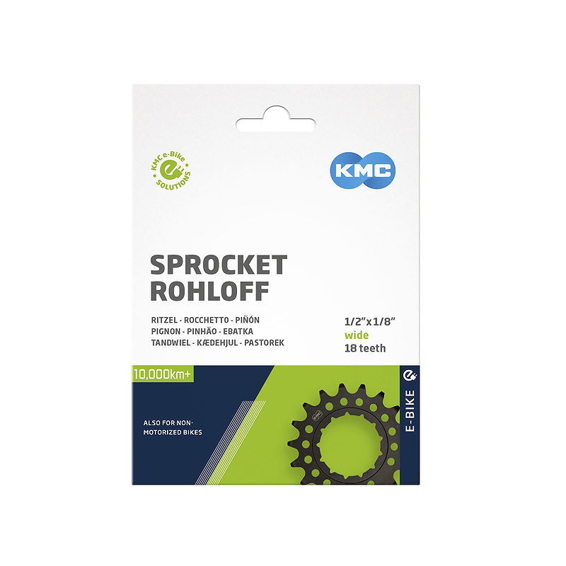 KMC Ritzel flach für Rohloff schwarz 1/2" x 1/8" 18 Zähne