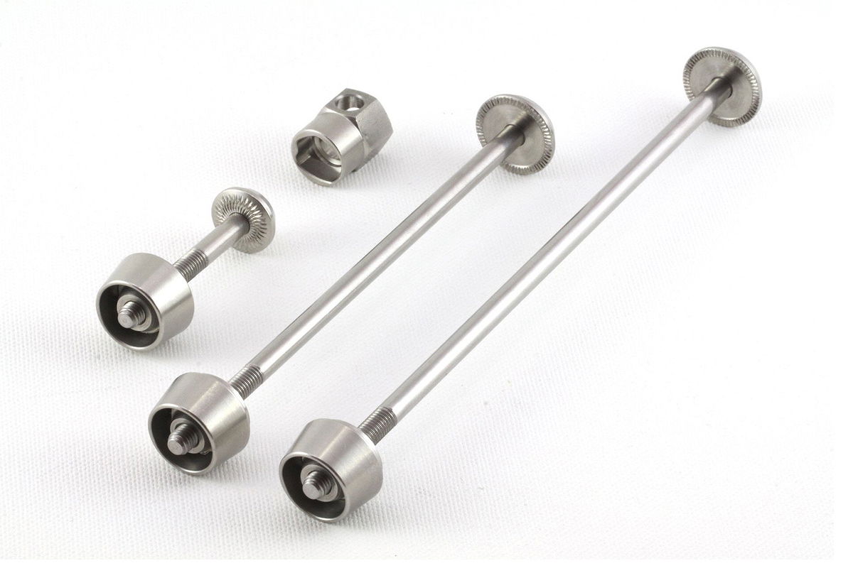 PITLOCK Schnellspannachsen Set 02 Edelstahl silber