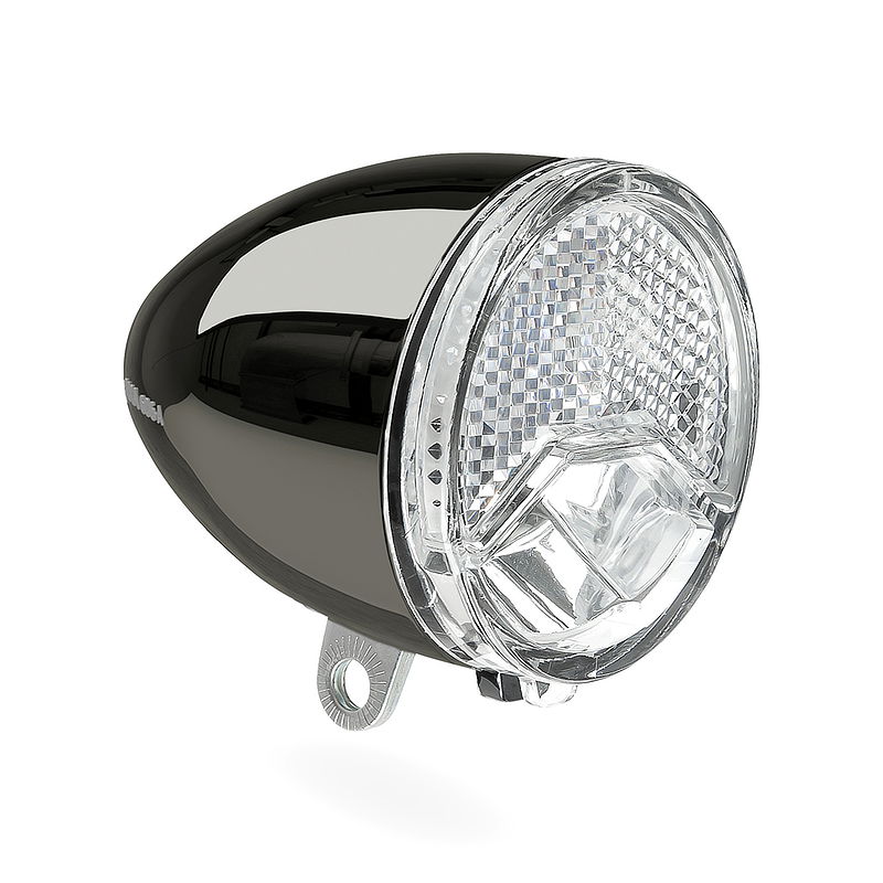 AXA E-Bike LED Scheinwerfer 606 6-48 V dark chrome 15 Lux SB-Karte