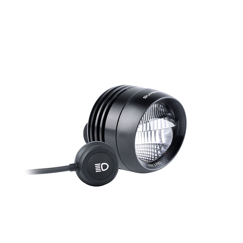 Supernova E-Bike LED Scheinwerfer Mini 3 Pro New Generation schwarz 140 Lux, 650 Lumen mit Fernlichtfunktion