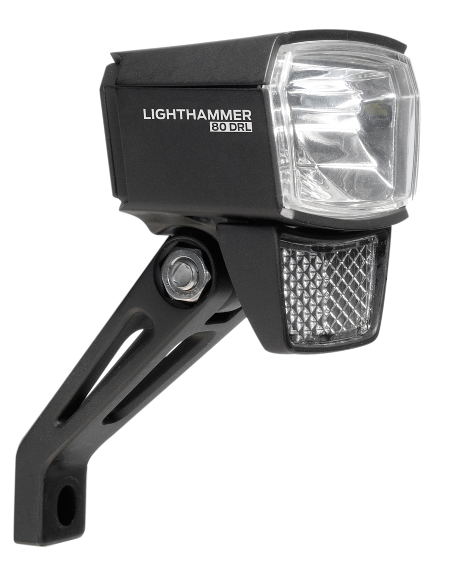 TRELOCK Dynamo-LED-Scheinwerfer Lighthammer 80 schwarz 80 Lux LS 835-T