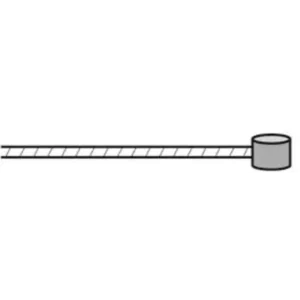 Mounty Bremsseil mit Walzennippel 205 cm  silber