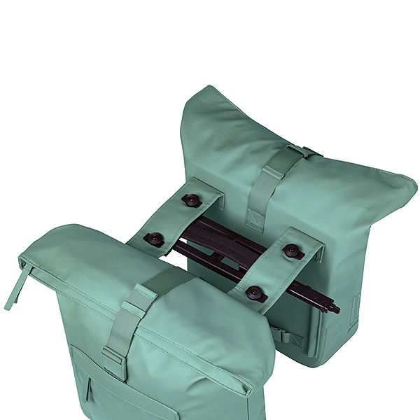 Basil Doppelpacktasche Brooklyn MIK 2.0 silbergrün