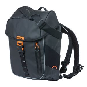 Basil Einzeltasche Miles Tarpaulin schwarz orange
