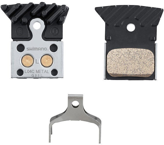 Shimano Scheibenbremsbeläge L04C mit Kühlrippen Metall IBPL04CMFA SB-Verpackung