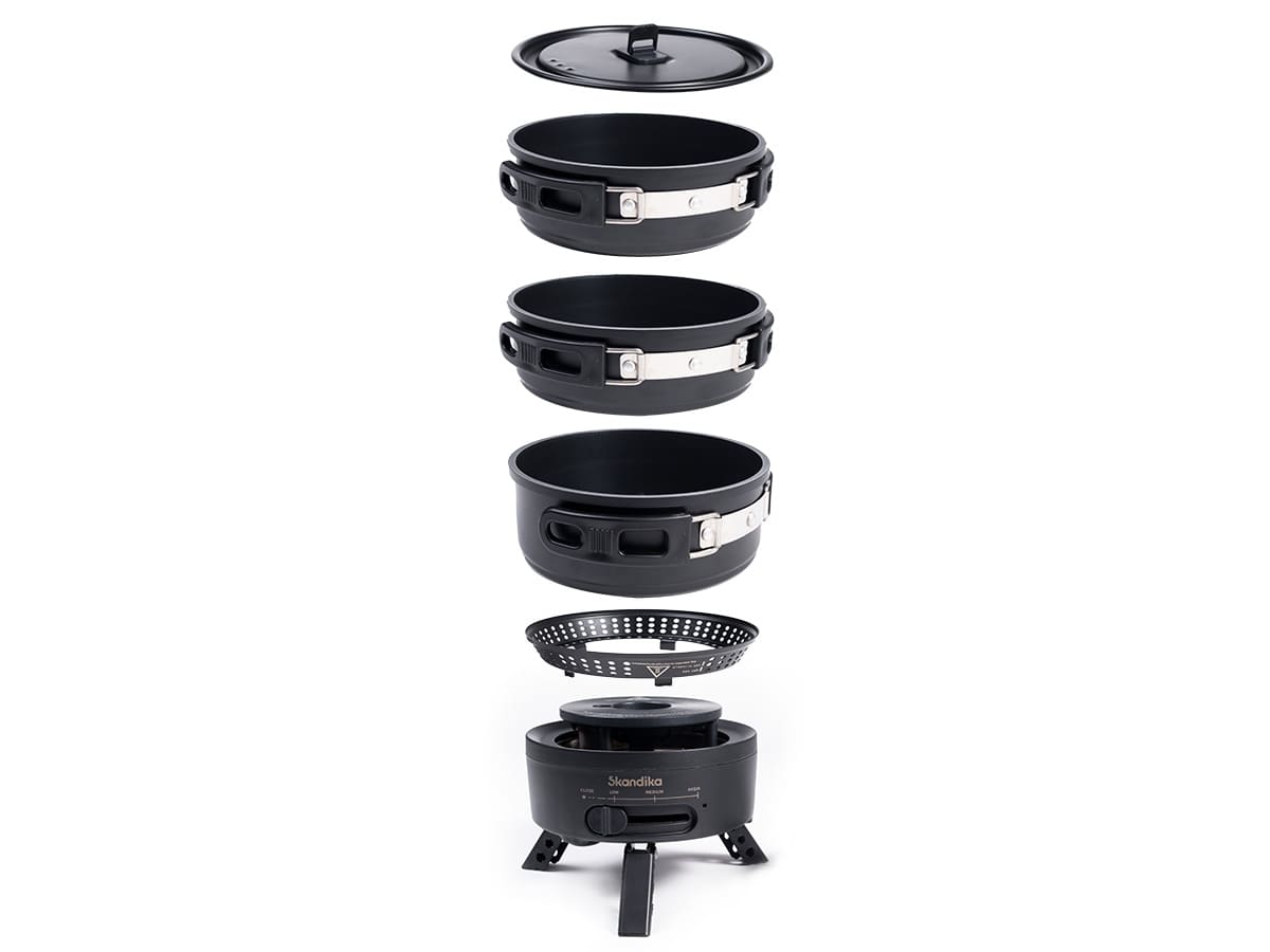 Skandika Rask Hybrid Gas/Strom Campingkocher – Black
