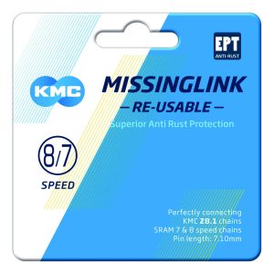 KMC Kettenverschlussglied MissingLink EPT 7/8-fach (7,1 mm) silber  1/2" x 3/32"