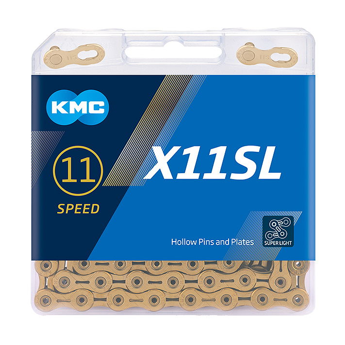 KMC Fahrrad Kette X11SL Ti-N 11-fach gold 118 Glieder, 1/2" x 11/128"
