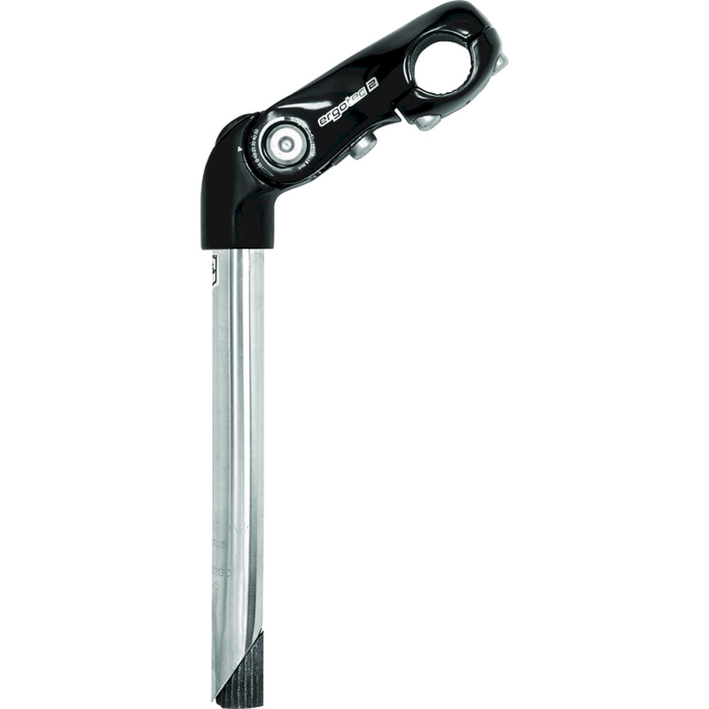 ergotec Vorbau Kobra Vario Tube 90 mm schwarz sand.-silber 25,4 mm 25,4 mm -10- +5