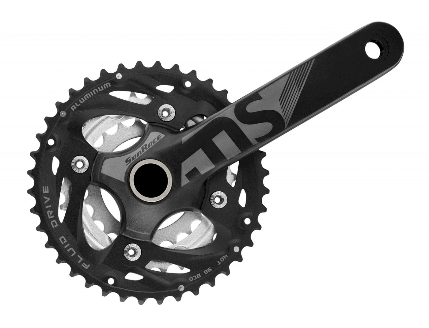 Sunrace Kettenradgarnitur FCMS50 Alu 2-PIECE 40x30x22 Zähne schwarz-matt 175 mm EVP