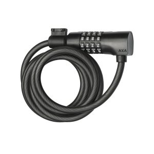 AXA Zahlen-Spiralkabelschloss Resolute Code 8 mm mattschwarz 180 cm