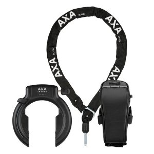 AXA Rahmenschloss Set Imenso L AZ inkl. Kette ULC (130 cm) und Tasche 75 mm schwarz