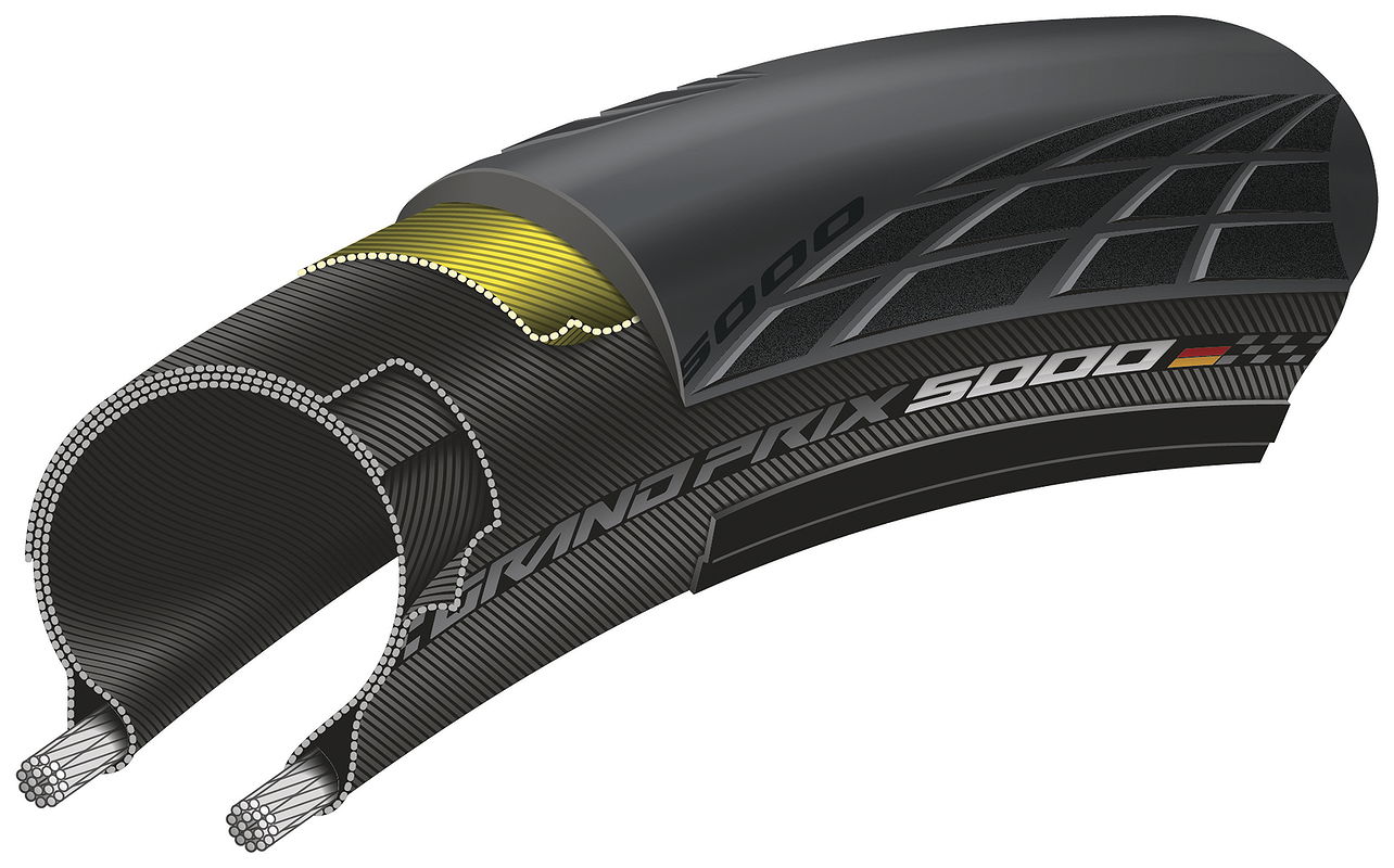 Continental Fahrradreifen Grand Prix 5000 schwarz 23-622 700x23C 01016230