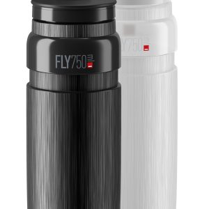 Elite Trinkflasche FLY Tex klar, graue Graphik 0,75 L