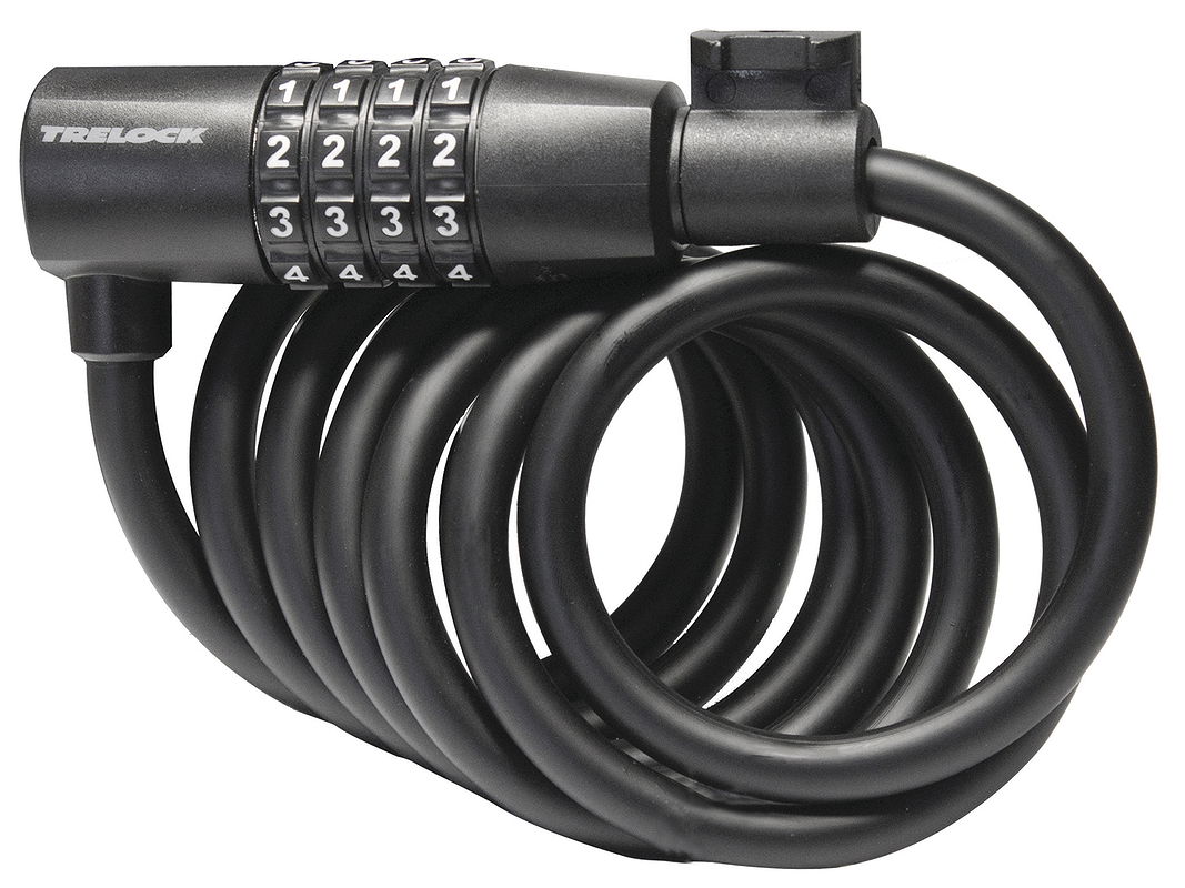 TRELOCK Zahlen-Spiralkabelschloss SK 108 Code 8 mm schwarz 180 cm